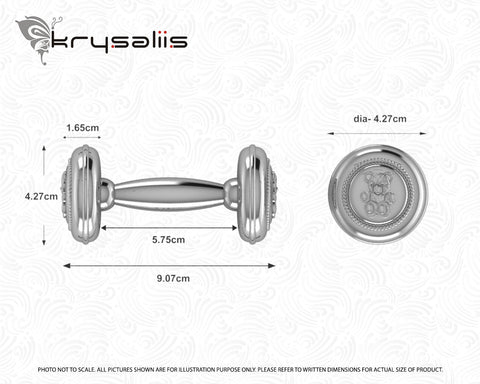 Teddy Silver Plated Teddy Rope Dumbell Rattle by Krysaliis