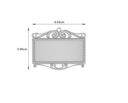 Krysaliis Silver Plate Rectangle Engravable Decanter Label
